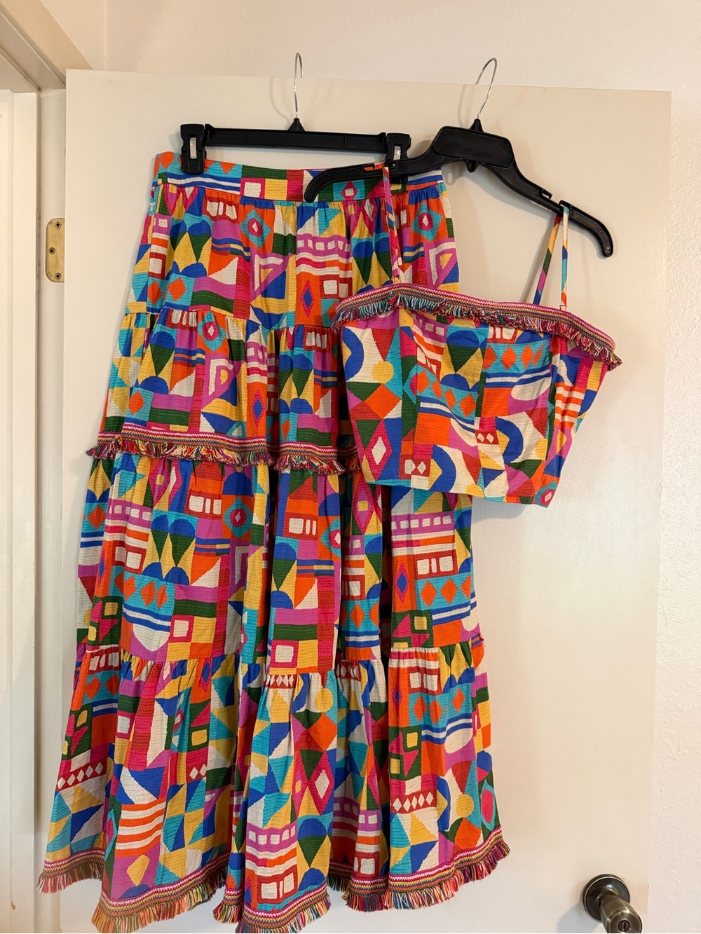 ANTONIO MELANI Multicolor Geometric Tiered Maxi Set